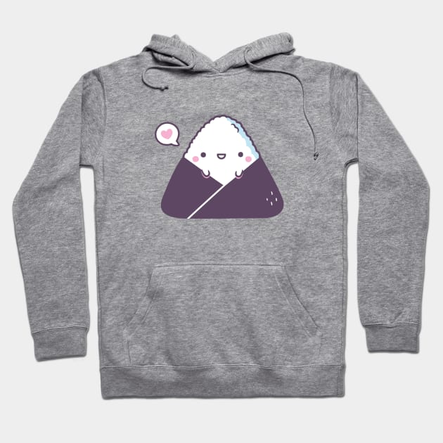 Cute Happy Onigiri Japanese Rice Ball Hoodie by rustydoodle